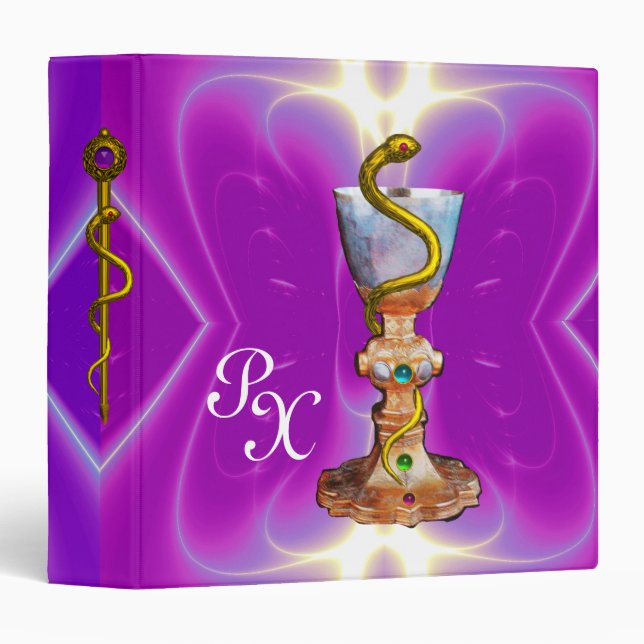 Classeur BOWL OF HYGEIA MONOGRAM Medicine, Pharmacie (Devant/Côté)