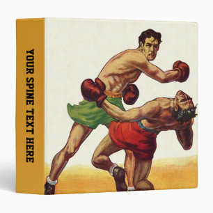 Classeur Boxe sportive vintage, Boxers dans un combat