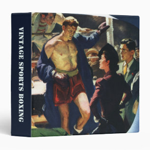 Classeur Boxe sportive vintage, boxeur quittant le ring