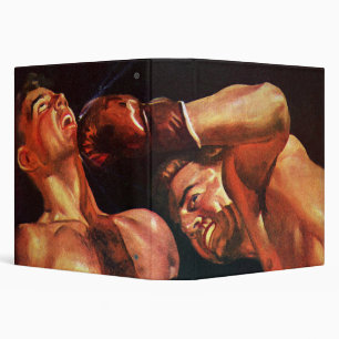 Classeur Boxe sportive vintage, boxeurs se frappant