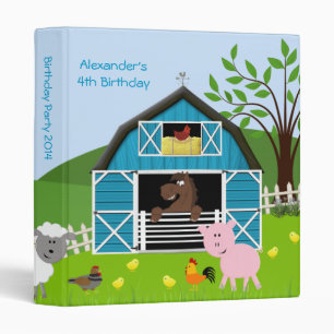 Classeur Boy Barnyard Farm Animaux Anniversaire Photo Album