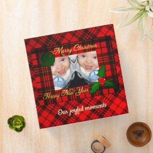 Classeur Bright Elegant rouge Noël tartan photo Album