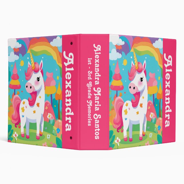 Classeur Bright rose mignon Unicorn Girl's Scrapbook (Arrière-plan)