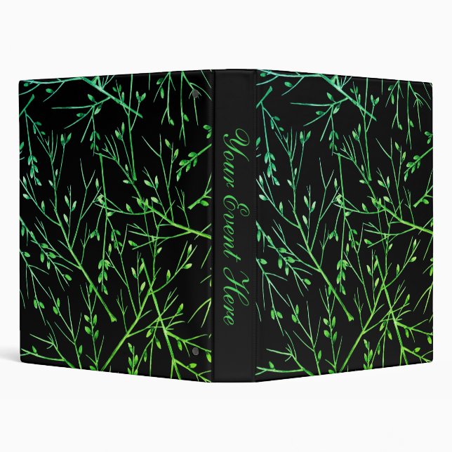 Classeur Brindilles vertes sur noir (Arrière-plan)