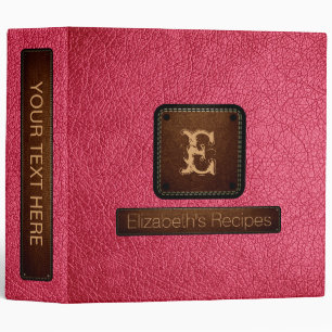 Classeur Brink Rose Cuir Élégant Monogramme