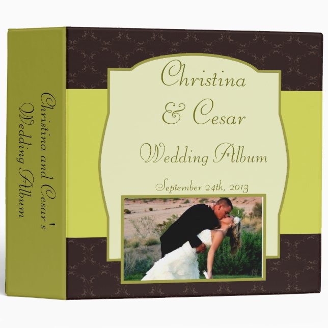 Classeur Bro de lustre vert clair/vert olive de 2,8 pouces  (Devant/Côté)