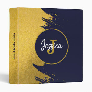 Classeur Brochures en or Faux customisées avec bleu marine