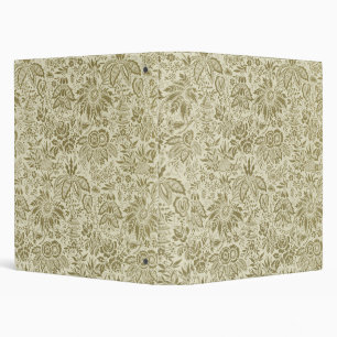 Classeur Broderie botanique papier peint toile florale vert