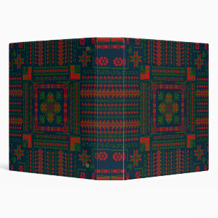 Classeur Broderie palestinienne Tatreez rouge vert 5 Motif