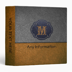 Classeur Bronze et cuir gris