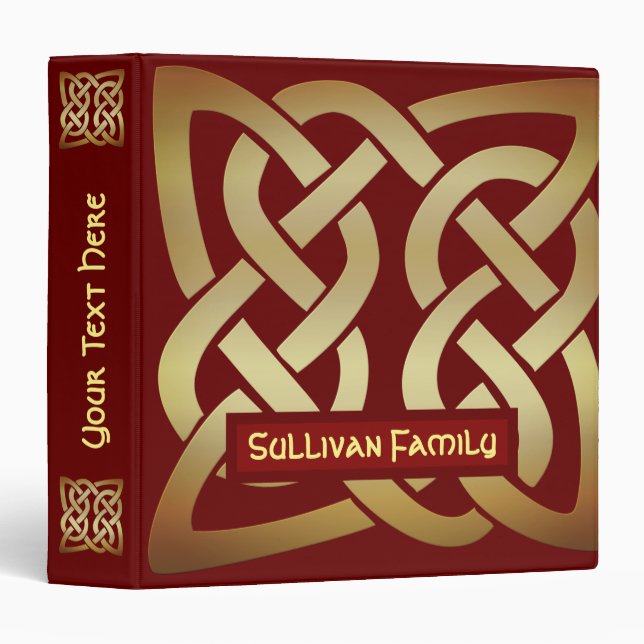 Classeur Bronze Tone Celtic (Devant/Côté)