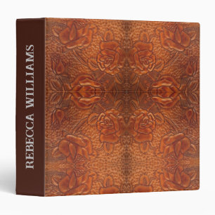 Classeur brown country cowgirl floral leather