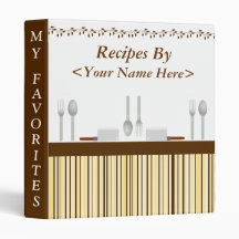 Classeur Brown de recette de rayures de cuisine