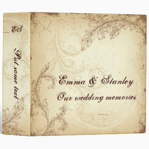 Classeur Brown et beige vintage feuille mariage