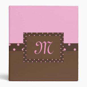 Classeur Brown et rose de monogramme de point de