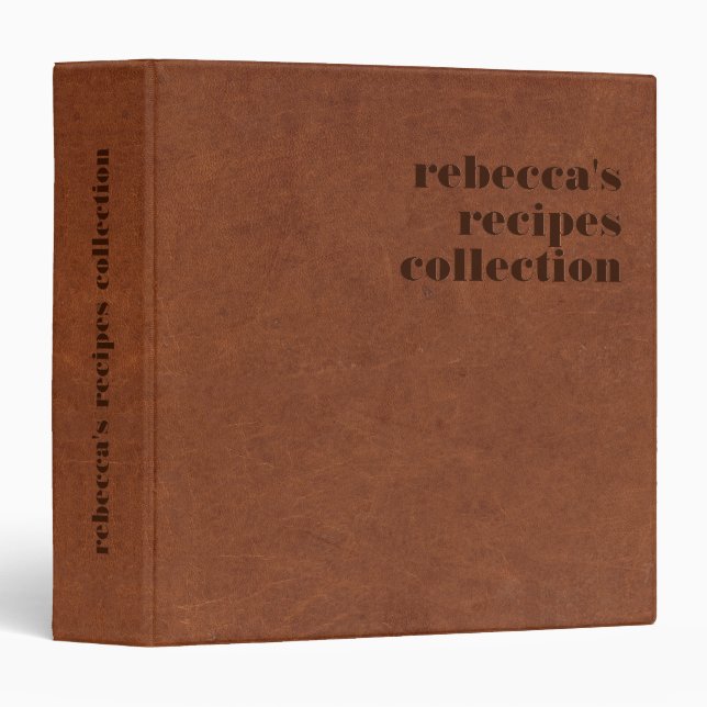 Classeur Brown Faux Leather Dark Brown Typography (Devant/Côté)