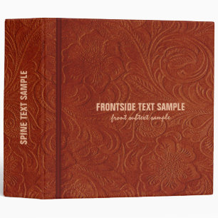 Classeur Brown Faux Suede cuir Look Fleurs Embossées