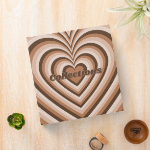 Classeur Brown Hypnotique Motif d'amour du coeur