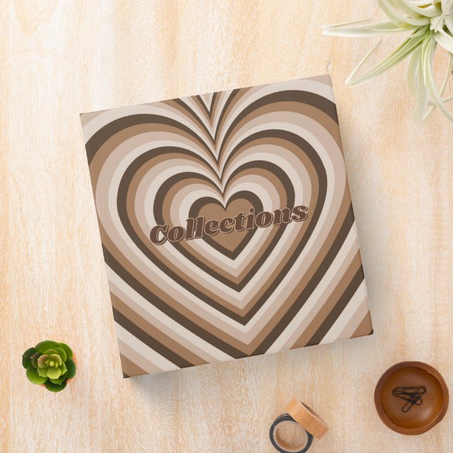 Classeur Brown Hypnotique Motif d'amour du coeur (In Situ)