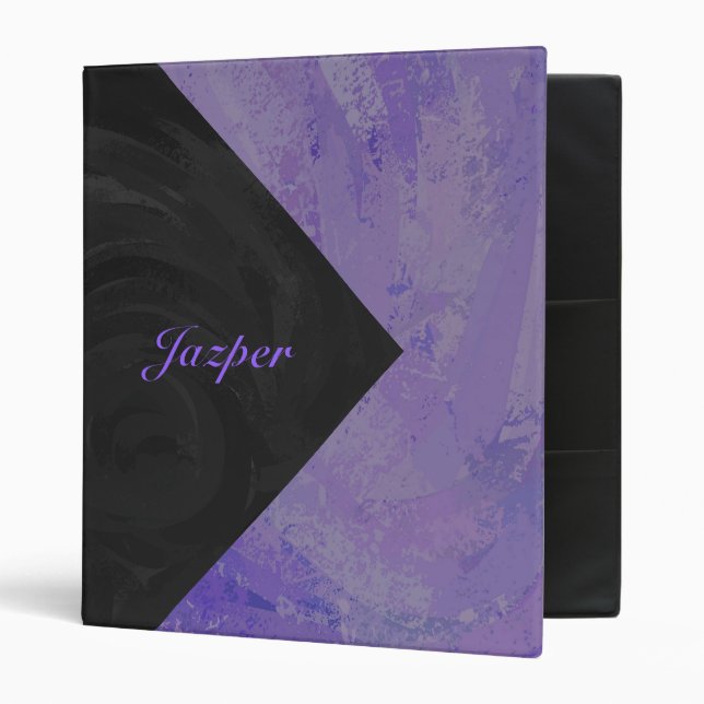 Classeur Broyeur de bleuets et monogramme noir (Devant/intérieur)