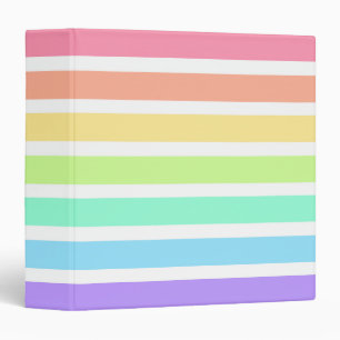 Classeur Bubblegum arc-en-ciel et bandes blanches