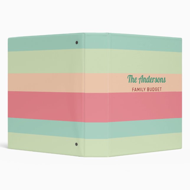 Classeur Budget familial Pastel Arc-en-ciel Stripes Finance (Arrière-plan)