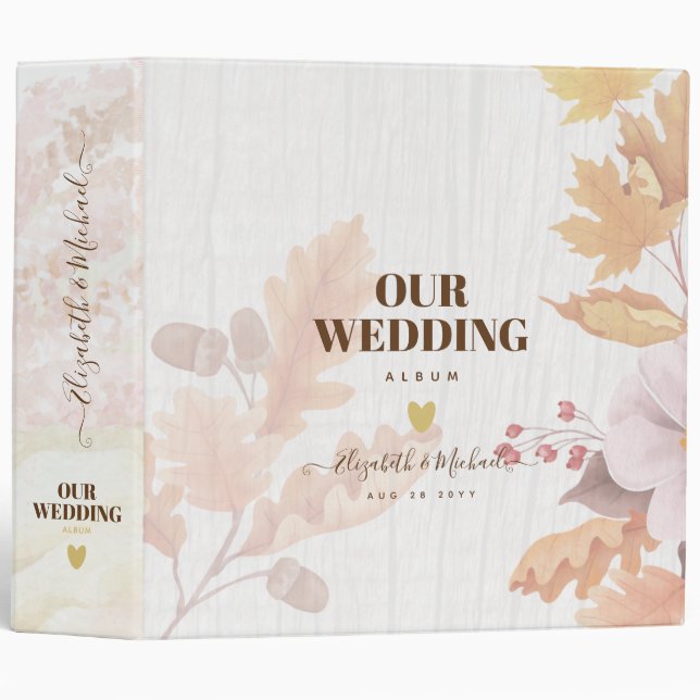 Classeur Budget Rustique Mariage idées de planification per (Devant/Côté)