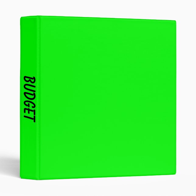 Classeur Budget vert brillant et couleur solide moderne (Devant/Côté)