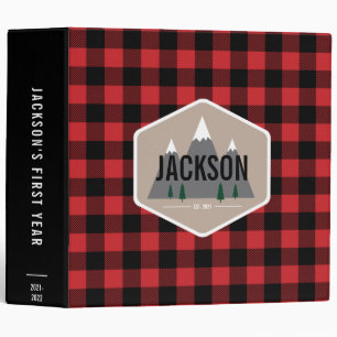 Classeur Buffalo Plaid Mountains Baby Photo Album