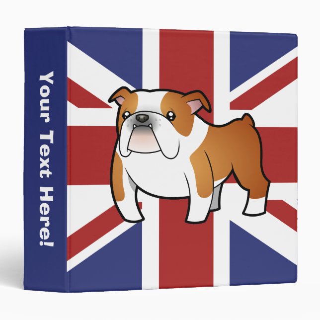 Classeur Bulldog anglais de Union Jack (Devant/Côté)