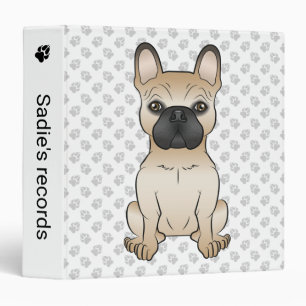 Classeur Bulldog français fauve / Dessin animé Frenchie Chi