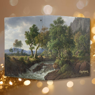 Classeur Bureau d'art de paysage vintage monogrammé d'école