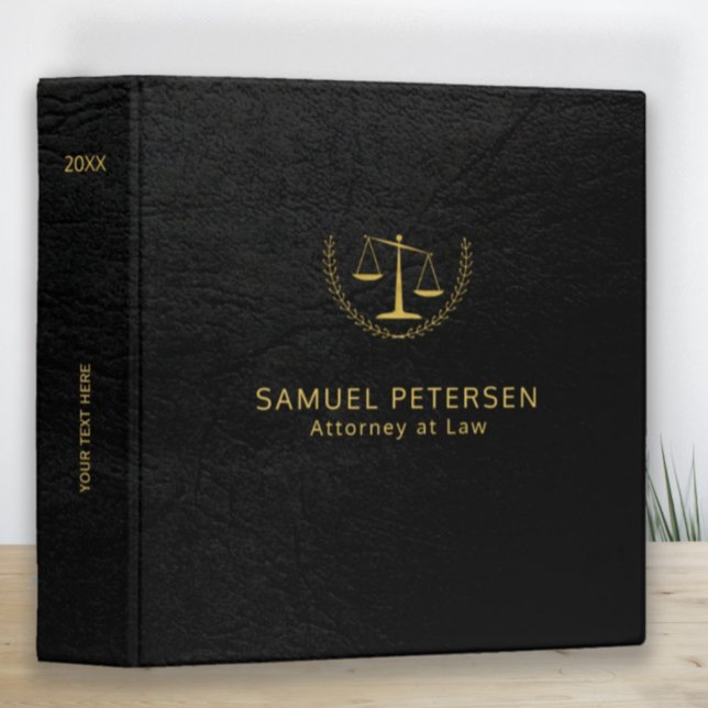 Classeur Bureau d'avocat de luxe noir look et or (Créateur téléchargé)