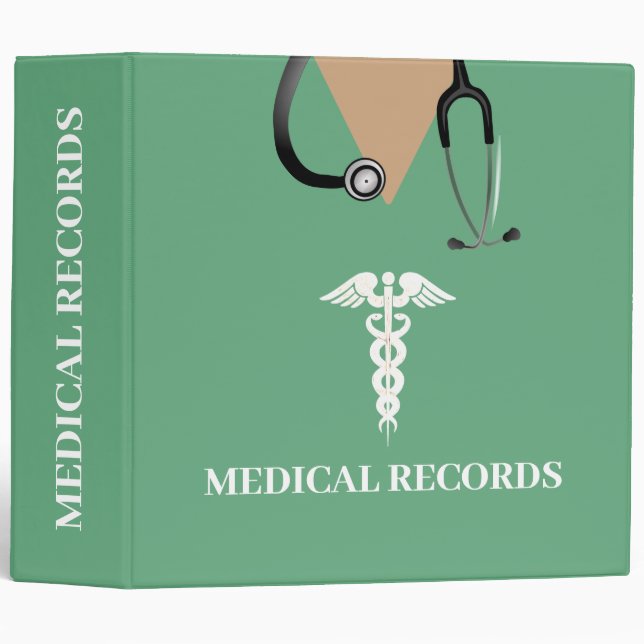 Classeur Bureau des enregistrements Médicales Customisé (Devant/Côté)
