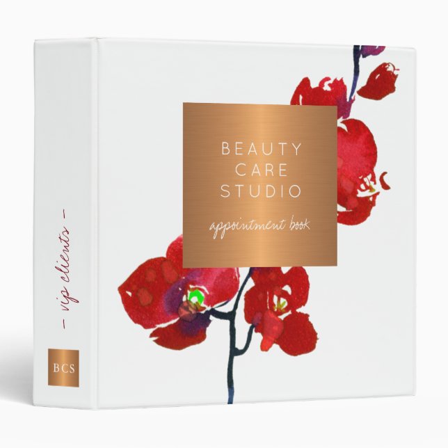 Classeur Bureau élégant tendance glamour monogrammé 3 (Devant/Côté)