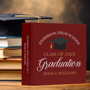 Classeur Burgundy Red Graduation 2021 Classe Album photo