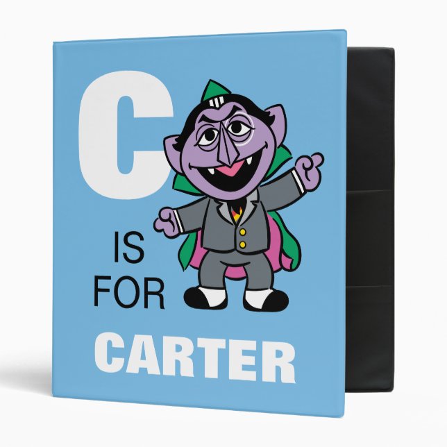 Classeur C est pour Count von Count | Ajouter Votre Nom (Devant/intérieur)
