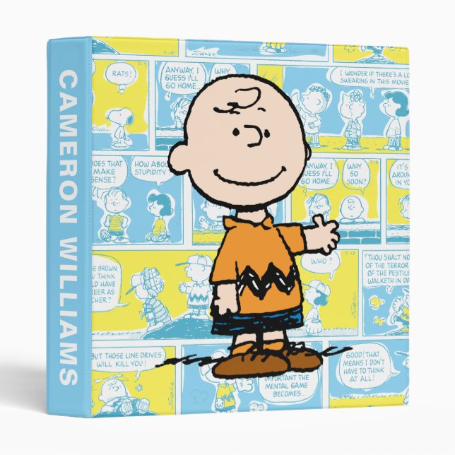 Classeur cacahuètes | Charlie Brown Motif de bande dessinée (Devant/Côté)