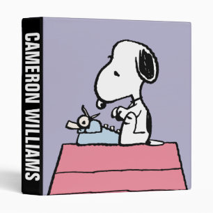 Classeur cacahuètes Snoopy à la machine à écrire
