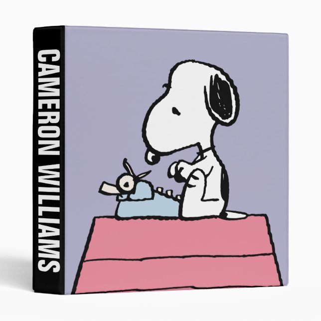 Classeur cacahuètes | Snoopy à la machine à écrire (Devant/Côté)