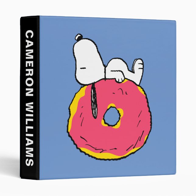 Classeur cacahuètes | Snoopy Donut rose (Devant/Côté)
