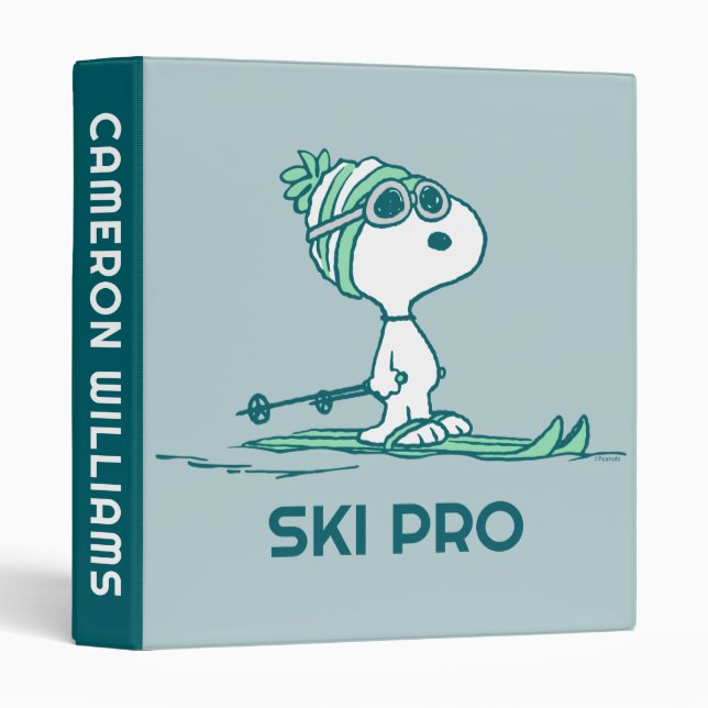 Classeur cacahuètes | Snoopy sur Skis (Devant/Côté)