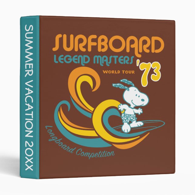 Classeur cacahuètes | Snoopy Surboard Longboard Competition (Devant/Côté)