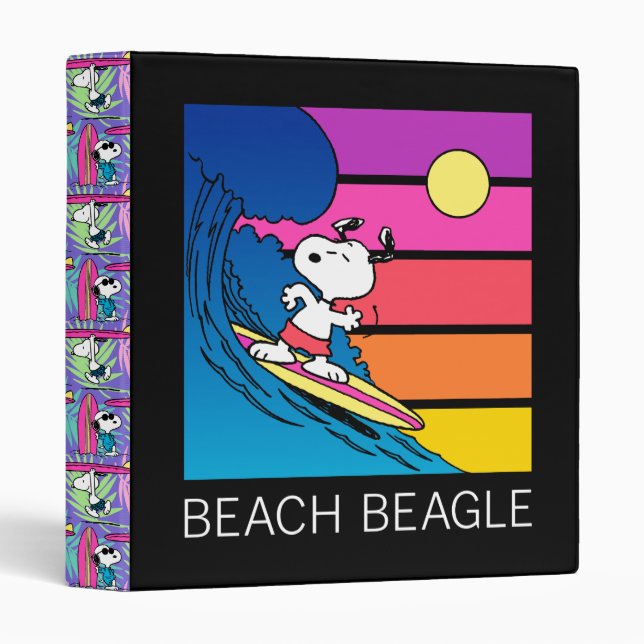 Classeur cacahuètes | Snoopy Surfing (Devant/Côté)
