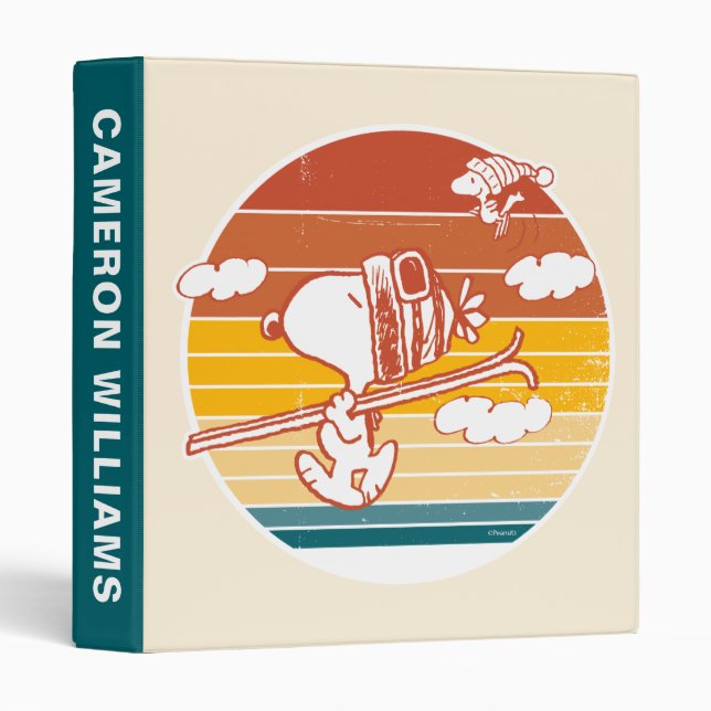 Classeur cacahuètes | Snoopy & Woodstock Ski Trip (Devant/Côté)