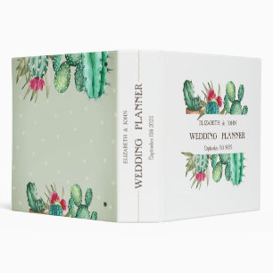 Classeur Cactus à points polka aquarelle