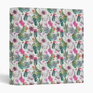Classeur Cactus exotique d'aquarelle de Boho et motif