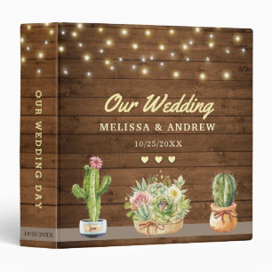 Classeur Cactus Rustiques Succulent Notre Album Wedding pla
