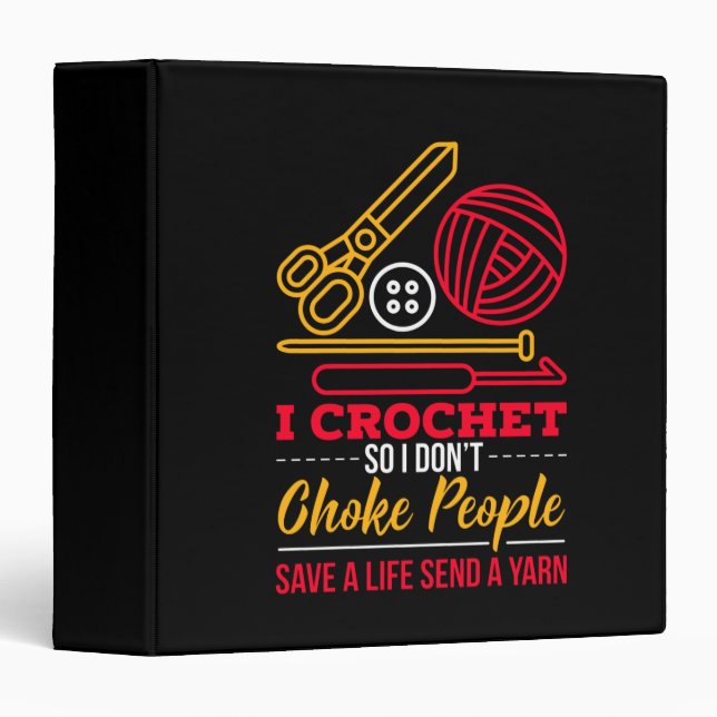 Classeur Cadeau Crochet Crocheter (Devant/Côté)