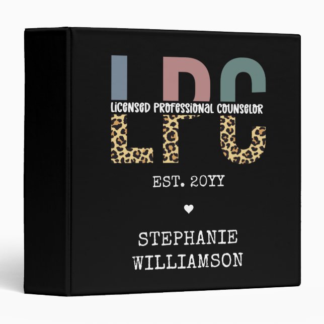 Classeur Cadeau de conseiller professionnel autorisé LPC pe (Devant/Côté)